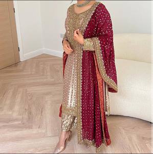 Beautiful <b>Kurti</b> - Plazzo With Dupatta With Fancy Heavy Embroidery With Sequins Work - Product Image 4