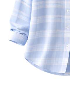 Camisa Oversize a Cuadros para Mujer, Azul Claro, Manga Larga, Casual, de Franela, Tipo Túnica, Suave, Otoño Invierno, Venta al por Mayor - Product Image 5