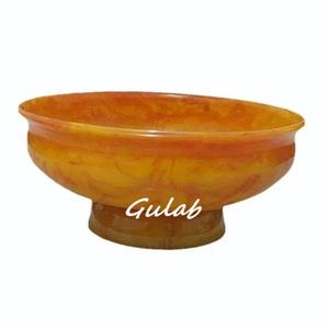 ชามเรซินสีส้มสำหรับใช้ในงานปาร์ตี้ที่บ้านทำจากหินอ่อนเทคนิคตามสั่ง - Product Image 3