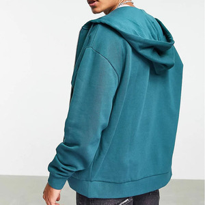 Sweat à capuche zippé en molleton français 100% coton 350 g/m² pour homme, logo brodé personnalisé de haute qualité, poche, hiver, personnalisation OEM - Product Image 2