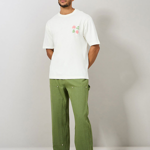 Logotipo personalizado 3D Puff impresión al por mayor camiseta de peso pesado 100% algodón de gran tamaño hombres camiseta en blanco - Product Image 3