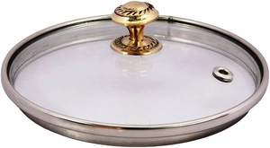 Huge Copperware Products 400ml Steel Copper Serving Handi with <b>Glass</b> Lid Serving Dishes Chicken Briyani Home Hotel Restaurant - Product Image 5