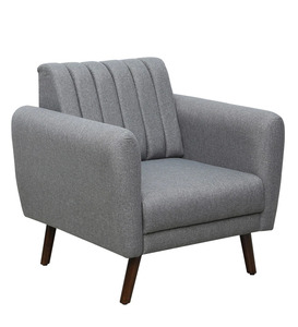 Sofá de terciopelo con diseño moderno Fidel, sofá de 1 asiento en color gris fósil - Product Image 4