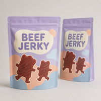 Emballage personnalisé en Mylar pour bœuf séché, sachet refermable de qualité alimentaire, résistant à l'humidité, pour aliments pour animaux de compagnie