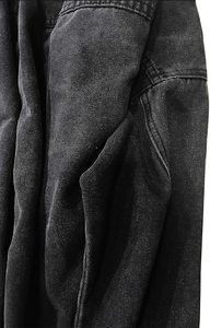 Printemps Automne Femmes longues Denim Vestes Casual Noir Couleur Acide Lavé Jeans Veste surdimensionné Coton Outwear Vestes - Product Image 5