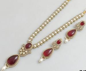 Diseñador de desgaste de la fiesta piedras antiguas joyería tradicional hermoso diseño antiguo pesado conjunto de joyas pendientes para las mujeres - Product Image 1