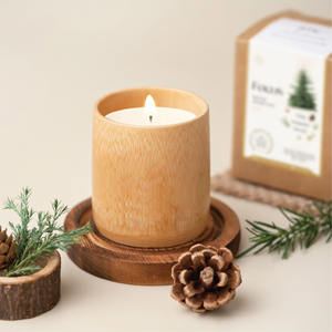 Acogedor soporte de velas para decoración de bodas, velas grandes de bambú para centros de mesa - Product Image 4