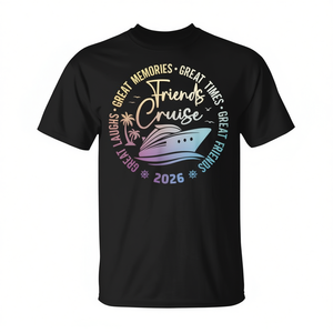 T-shirt coordinata personalizzabile per il viaggio di crociera Friends 2026 - Abbigliamento promozionale per il personale a bordo - Product Image 2