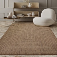 Tapis Adiva en polypropylène tissé jacquard, à poils longs, résistant à l'eau et aux UV, lavable, pour l'intérieur et l'extérieur, facile à nettoyer, résistant aux taches