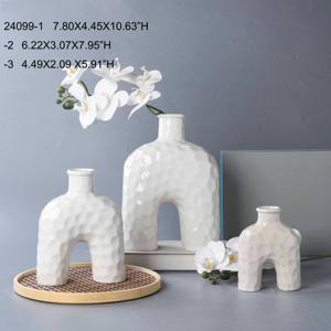 Ensemble de 3 vases à fleurs en crème beige mat, vase géométrique moderne fait à la main <span class=keywords><strong>pour</strong></span> la maison, le salon, le bureau - Product Image 4