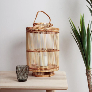 โคมไฟไม้ไผ่สานธรรมชาติสำหรับตกแต่งในร่มกลางแจ้งโคมไฟวางเทียนทำด้วยมือวัสดุโลหะจากเวียดนาม - Product Image 5