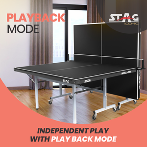 Table de tennis de table professionnelle extérieure pliable Stag Iconic Moveable, pleine taille, surface en MDF 25 mm, design School Line - Product Image 2