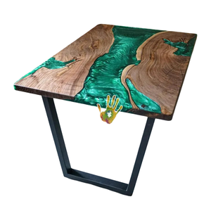 Mesa de Resina Epoxi de Primera Calidad con Diseño Único, Impresionante Veteado de Madera, Madera de Acacia Ecológica para Restaurantes, Hecho en India - Product Image 5