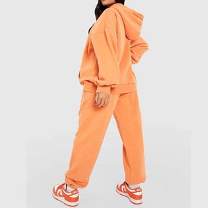 New Cotton Tracksuit for Ladies Casual Wear Oversized Streetwear <b>Drop</b> Shoulder <b>Acid</b> Wash Tracksuit - Product Image 2