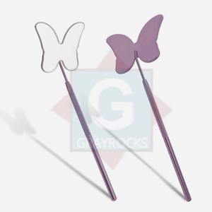 Espejo de pestañas de acero inoxidable de etiqueta privada, espejo de extensión de pestañas de maquillaje multicolor de mariposa - Product Image 5