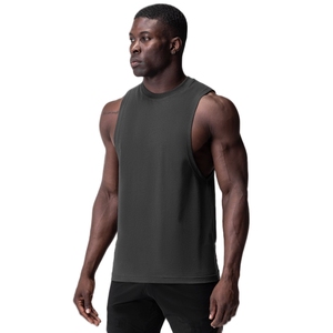 Singlet slim fit pour homme, débardeur léger, séchage rapide, évacuation de la transpiration, col rond, stringers, bras tombants, veste de sport - Product Image 1