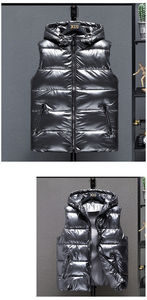 Manteaux d'hiver chauds à bulles d'extérieur étincelants et personnalisés OEM pour hommes, gilets rembourrés pour hommes et femmes - Product Image 5