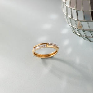 14K oro amarillo delicado 0,27 Ct corte Moissanite apilamiento banda de boda mínimo a juego nupcial eternidad pavé anillo anillos de piedras preciosas - Product Image 3