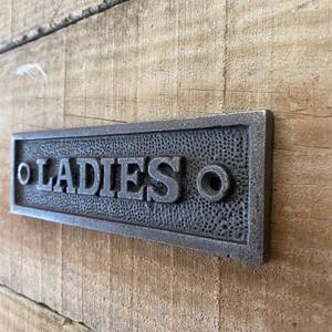 Plaque de porte en fonte de style antique pour femmes, plaque de porte murale d'extérieur pour maison, hôtel, bureau, école, restaurant - Product Image 2