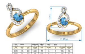 S <b>Letter</b> Blue Topaz Zircon Ring 18k Gold Plated <b>Brass</b> Wholesale Ring For Women - Product Image 6