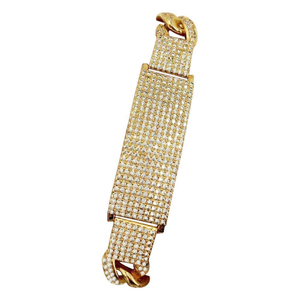 Juego de micropavé de diamantes cultivados en laboratorio de oro de 14K, pulsera de eslabones cubanos de oro blanco estilo Hip Hop de moda personalizada, eslabones de cadena fina - Product Image 3