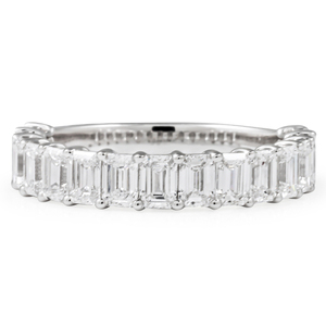 2.08 Carat Emerald Cut Lab Diamond Three-Quarter Band Elegant Diamond <b>Rings</b> for <b>Men</b> and Women - Product Image 1