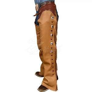 Vente en gros à prix réduit Chaps en cuir pour hommes délavés Design sur mesure Chaps en cuir respirant de dernière génération pour hommes - Product Image 5