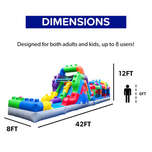 Moonwalk Inflatable trở ngại Bouncer nhảy lâu đài ướt khô trượt Combo Kid không gian đi bộ khối xây dựng công viên bơm hơi sân chơi - Product Image 5