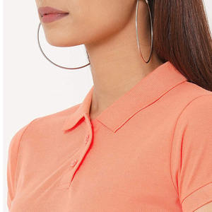 Polos de tela de algodón para niñas, camisetas personalizadas con cuello vuelto - Product Image 6
