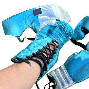 ชุดชกมวยหนังแท้สำหรับผู้ใหญ่ทำเองได้สีฟ้า - Product Image 6