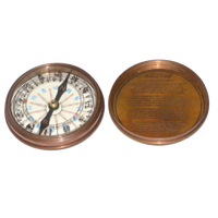 Reloj de Escritorio Náutico Vintage de Latón de 2 Pulgadas, Estilo Americano Elgin, Moderno de Mediados de Siglo, Funciona con Batería, Regalo Coleccionable