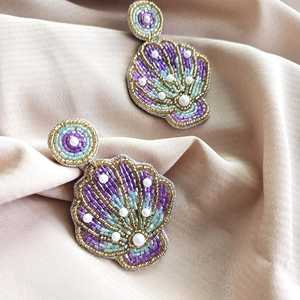 2025ลูกปัดทำด้วยมือหลากสีดีไซน์ลายดอกไม้มาใหม่ต่างหูแต่งงานคุณครูแบบคลาสสิก - Product Image 6