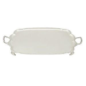 Plateau de service au design vintage en acier inoxydable avec une élégante finition argentée, parfait pour le restaurant et l'hôtel. - Product Image 1