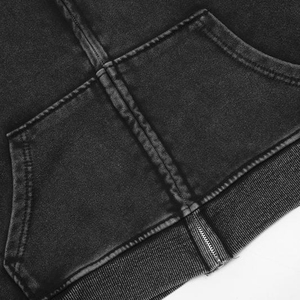 Sudadera con capucha desgastada lavada con ácido de gran tamaño personalizada 100% algodón pesado capucha con cremallera completa para hombres y mujeres sudaderas con capucha de diseñador - Product Image 3