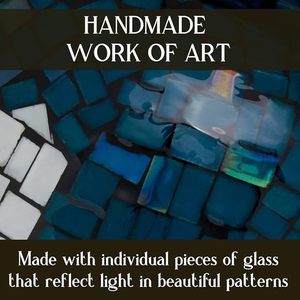 Handmade <b>Large</b> Adult Size Mosaic Glass Cremation <b>Urn</b> Unique Artwork With Individual Tiles Applied by Hand for Funerals - Product Image 4