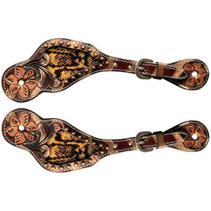 Premium Western Spur Straps Adultos Mujeres Cuero Spur Straps Equitación Barril Racing Shows Rodeos Western Riding Cowgirls - Product Image 4