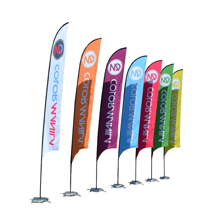 Windproof Feather Beach Flag Open Welcome Flag Custom Sign Flag Banner with Pole Kit