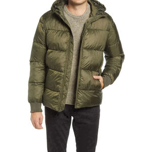 Chaqueta acolchada informal de invierno para hombre, tela de lona gruesa cálida de alta calidad con cuello con capucha y logotipo personalizado - Product Image 4