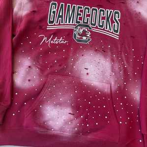 Sweat-shirt à capuche pour homme de haute qualité avec logo personnalisé, lourd, d'hiver, brodé, streetwear, coupe ample, avec strass personnalisés - Product Image 2