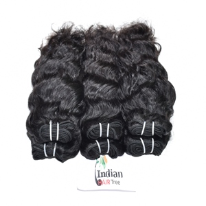 Extensions de cheveux humains vierges bruts noirs à 100%, en gros, pas chers, ondulés, sans traitement chimique, cuticules alignées, provenant de temples indiens - Product Image 3