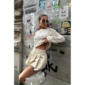 เสื้อสเวตเตอร์ถักโครเชต์คอวีทรงสูงถึงเข่าของคาลีย์ 1298-25 - Product Image 3