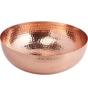 Cuenco para servir frutas de Metal de oro rosa Premium hecho a mano decoración minimalista ecológica para el hogar para bodas hoteles restaurantes al por mayor - Product Image 5