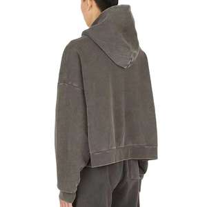 Hombres 100% algodón logotipo personalizado en blanco gota hombro sudaderas con capucha oversize pullover Heavyweight Sudadera con capucha para hombres Sudadera con capucha de lana - Product Image 2