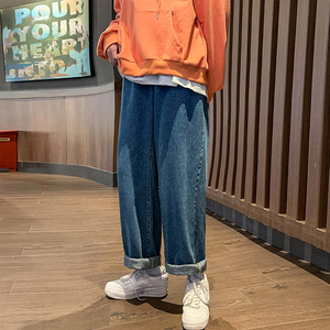 กางเกงยีนส์ผู้ชายสำหรับผู้ชายกางเกงยีนส์สีฟ้าดีไซน์เนอร์มือสองสไตล์ฮิปฮอป - Product Image 4