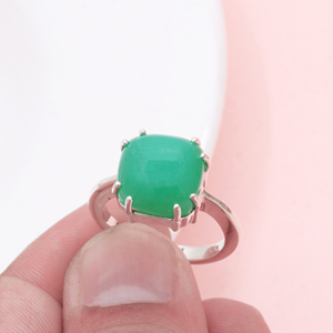 Buy Natural Green Onyx Gemstone <b>Ring</b> In Solid 925 Sterling <b>Silver</b> <b>Man</b> Made Handmade Women's Jewelry For Wholesale - Product Image 6