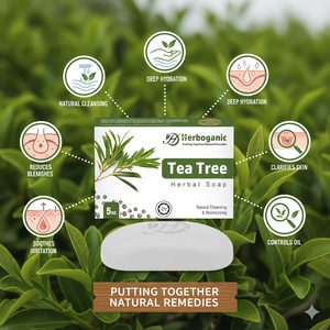 Barra de jabón de árbol de té de hierbas Jabón antiséptico refrescante para pieles sensibles o con problemas - Product Image 3