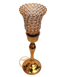 Antique Gold Aluminum Votive Holder with Champagne <b>Crystal</b> Bead Tea <b>Light</b> Wedding Home Decor Digital Printing Gift - Product Image 2