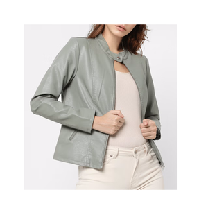 Veste de moto en cuir lavable de luxe et bon marché, style le plus populaire en 20224, avec logo imprimé personnalisé - Product Image 2