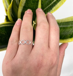 Simple Circle <b>Ring</b> for Women Handmade <b>Adjustable</b> Open Band Thin Dainty 925 <b>Sterling</b> <b>Silver</b> Jewelry for Daily Wear - Product Image 2