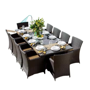 Juego de sillas y comedor de ratán de buena calidad, juego de restaurante de madera de teca maciza con diseño moderno y sencillo, producto Costumiz - Product Image 1